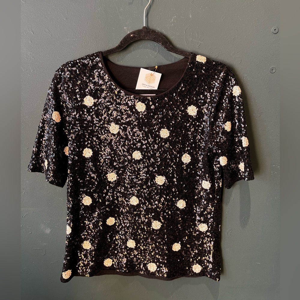 J.Crew Polk A Dot Sequin Shirt small